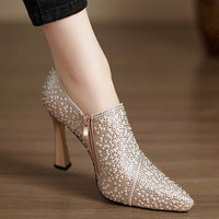 Women's Pointed Toe Heeled Ankle Boots