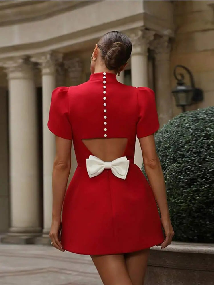 Women's Puff Sleeve Mini Dress