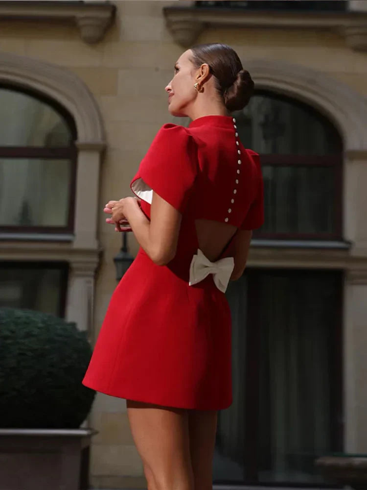 Women's Puff Sleeve Mini Dress