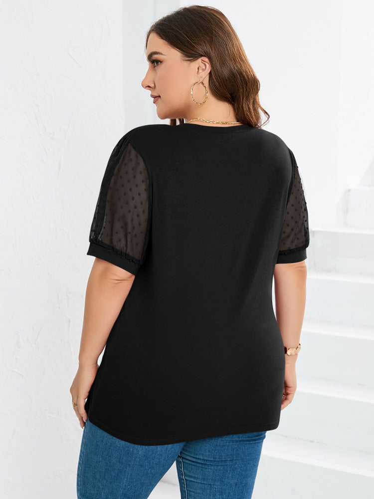Women's Puff Sleeve V-Neck Top