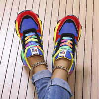 Women's Rainbow Sneakers - Supportive & Comfortable Walking Shoes with Arch Support