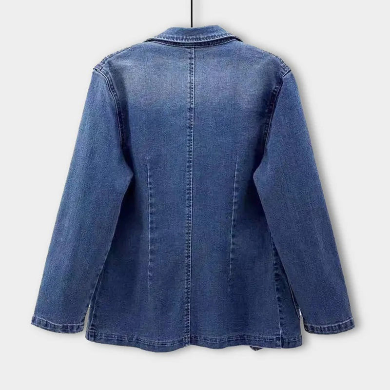 Women's Refined Denim Lapel Blazer