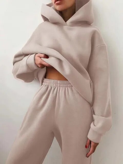Women's Relaxed Fit Hoodie & Sweatpants Loungewear Set