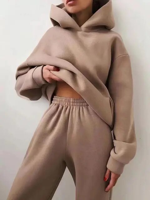 Women's Relaxed Fit Hoodie & Sweatpants Loungewear Set