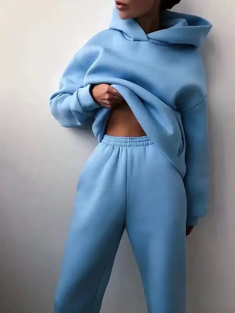Women's Relaxed Fit Hoodie & Sweatpants Loungewear Set