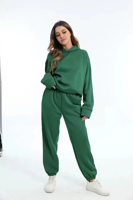 Women's Relaxed Fit Hoodie & Sweatpants Loungewear Set