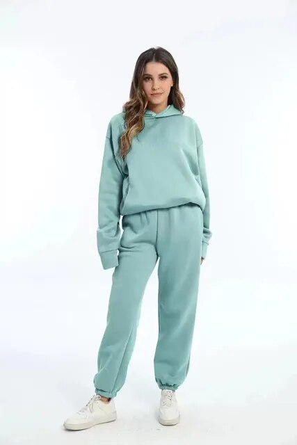 Women's Relaxed Fit Hoodie & Sweatpants Loungewear Set