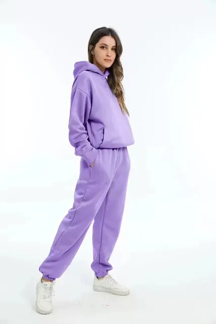 Women's Relaxed Fit Hoodie & Sweatpants Loungewear Set