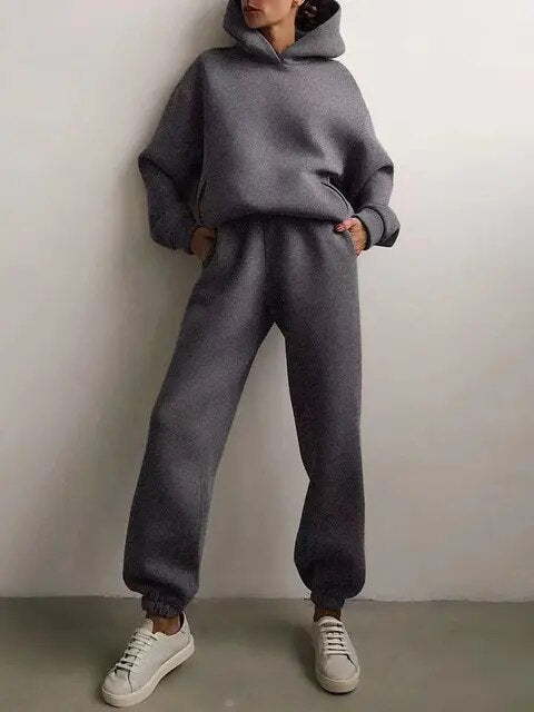 Women's Relaxed Fit Hoodie & Sweatpants Loungewear Set