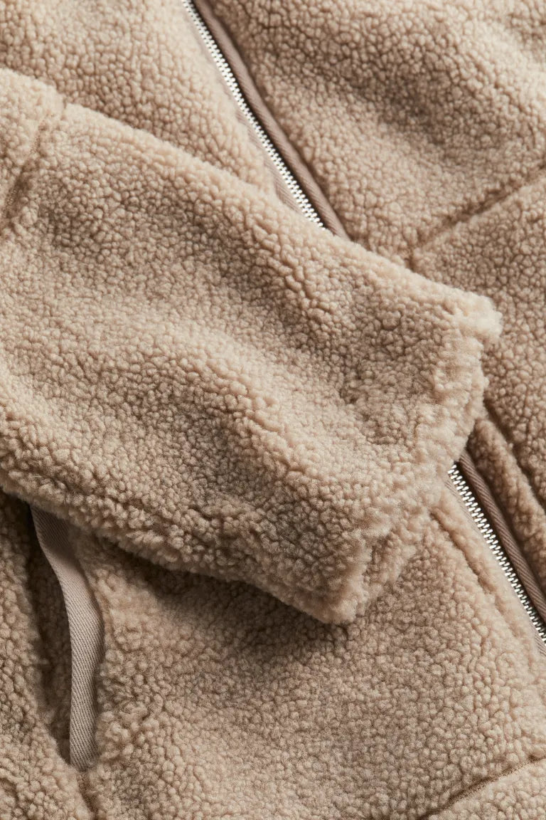 Women's Relaxed Fit Teddy Zip-Up Jacket