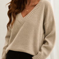 Women's Relaxed Fit V-Neck Sweater