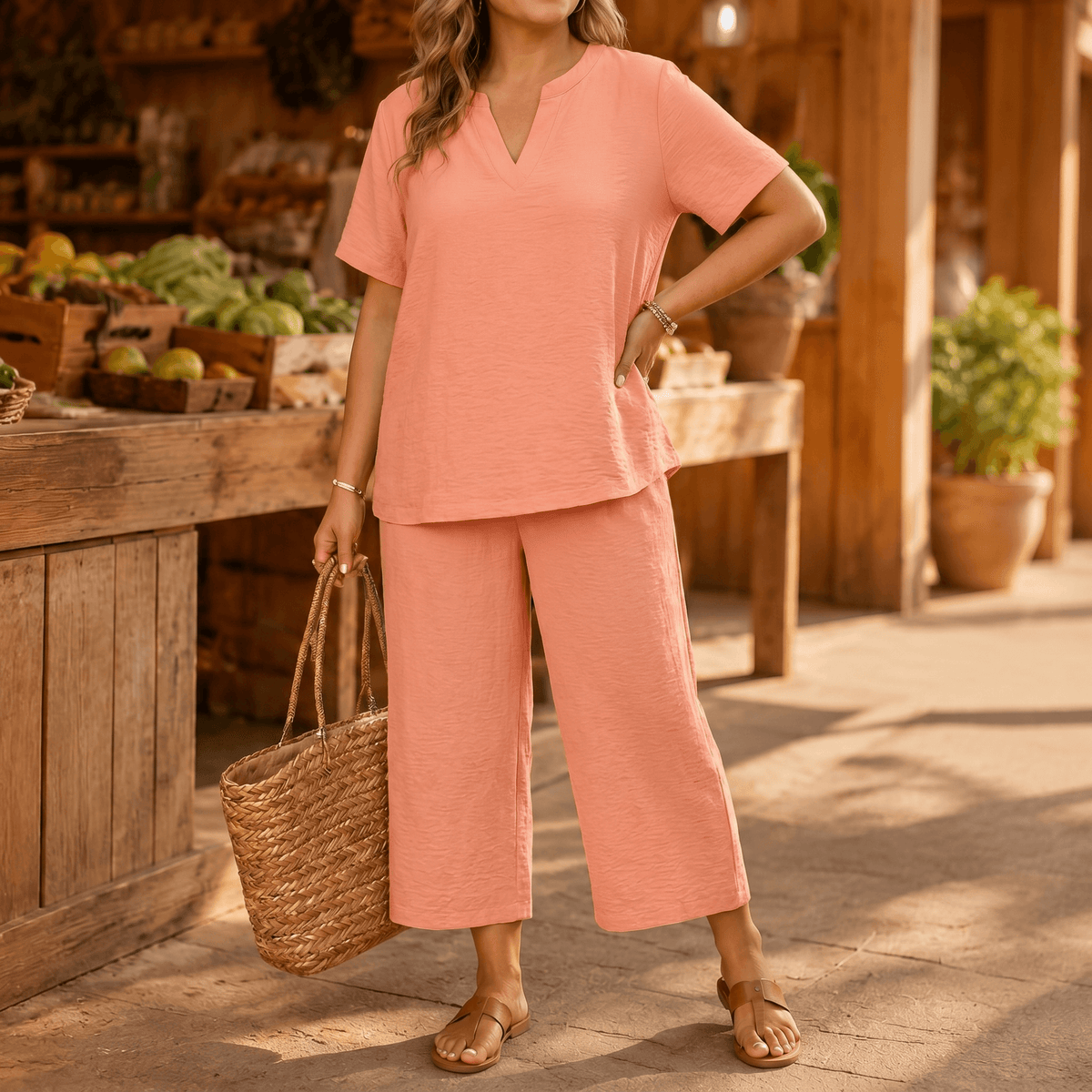 Women's Relaxed Plus-Size Two-Piece Set