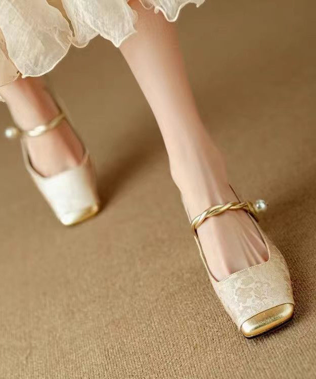 Women's Retro Chunky Heel Loafers with Buckle Strap