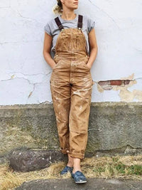 Women's Retro Style Overalls with Adjustable Straps