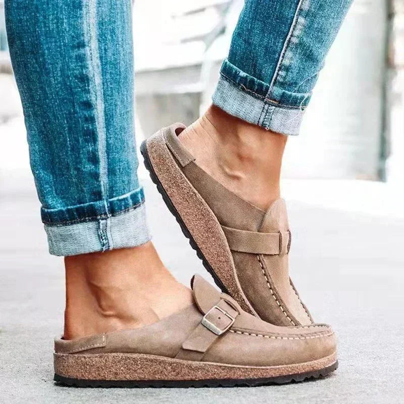 Women's Round Toe Single Strap Casual Slip-On Loafers