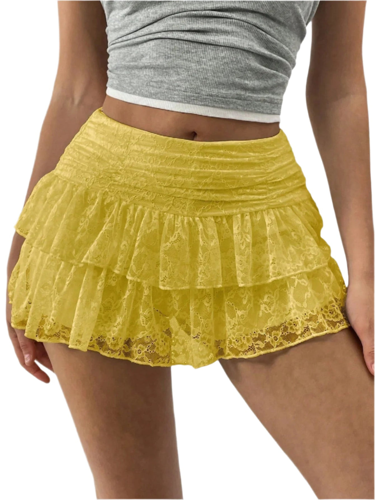 Women's Ruffled Mini Skirt with Wide Waistband – Autumn Edition
