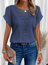 Women's Short Sleeve Casual Lace Top