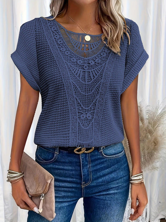 Women's Short Sleeve Casual Lace Top