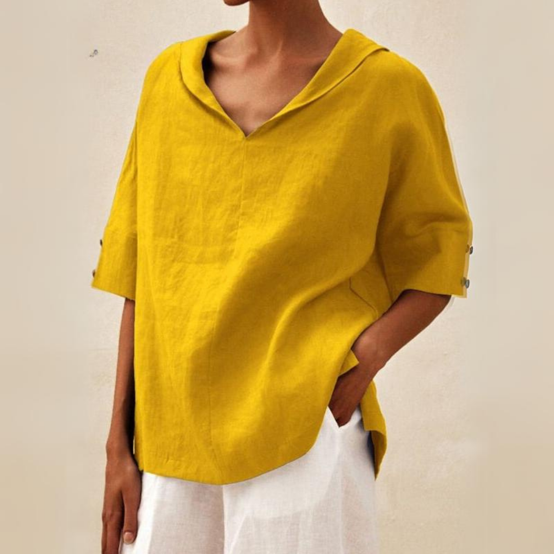 Women's Short-Sleeved Collared Blouse