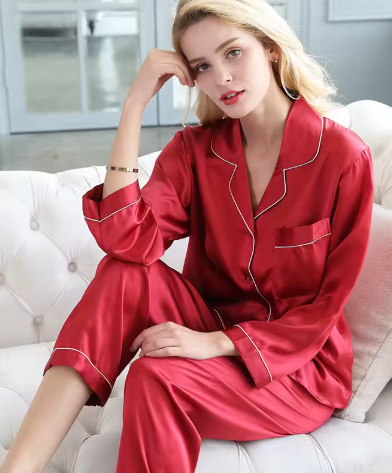 Women's Silk Nightwear Set with Loose Fit and Elegant Design
