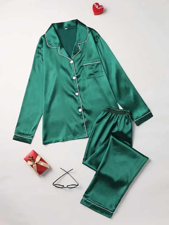 Women's Silk Nightwear Set with Loose Fit and Elegant Design