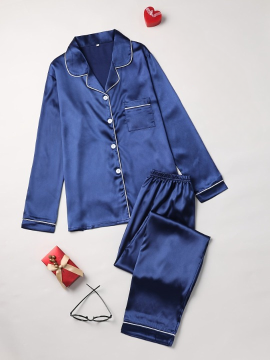 Women's Silk Nightwear Set with Loose Fit and Elegant Design