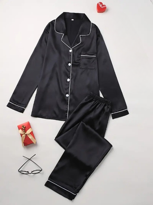 Women's Silk Nightwear Set with Loose Fit and Elegant Design