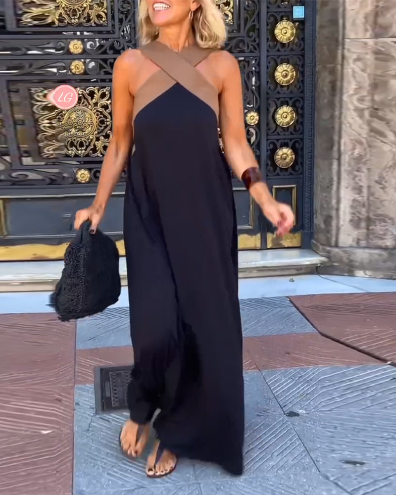 Women's Sleeveless A-Line Maxi Dress
