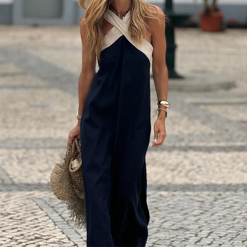 Women's Sleeveless A-Line Maxi Dress