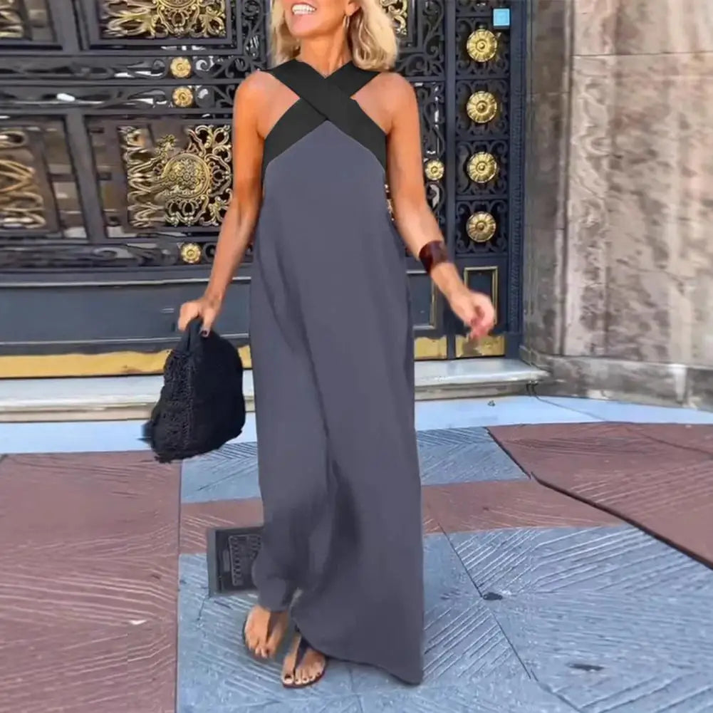 Women's Sleeveless A-Line Maxi Dress