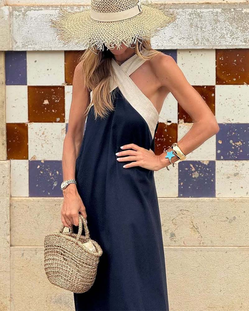 Women's Sleeveless A-Line Maxi Dress