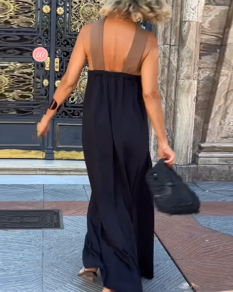Women's Sleeveless A-Line Maxi Dress