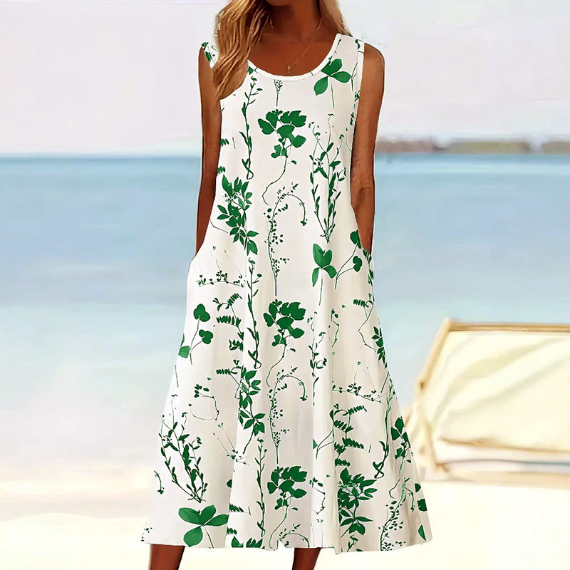 Women's Sleeveless A-Line Midi Dress