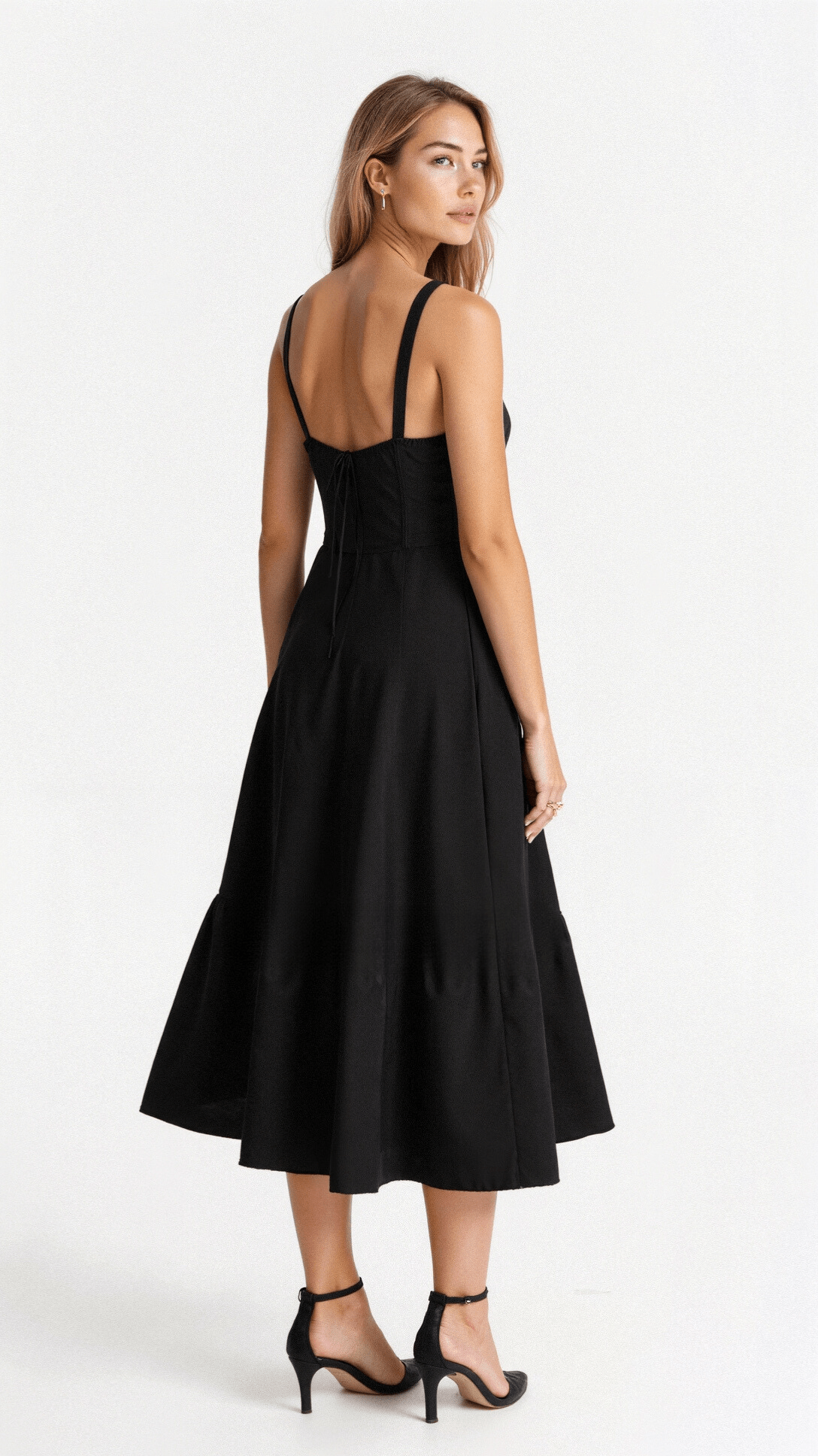 Women's Spaghetti Strap A-Line Midi Dress