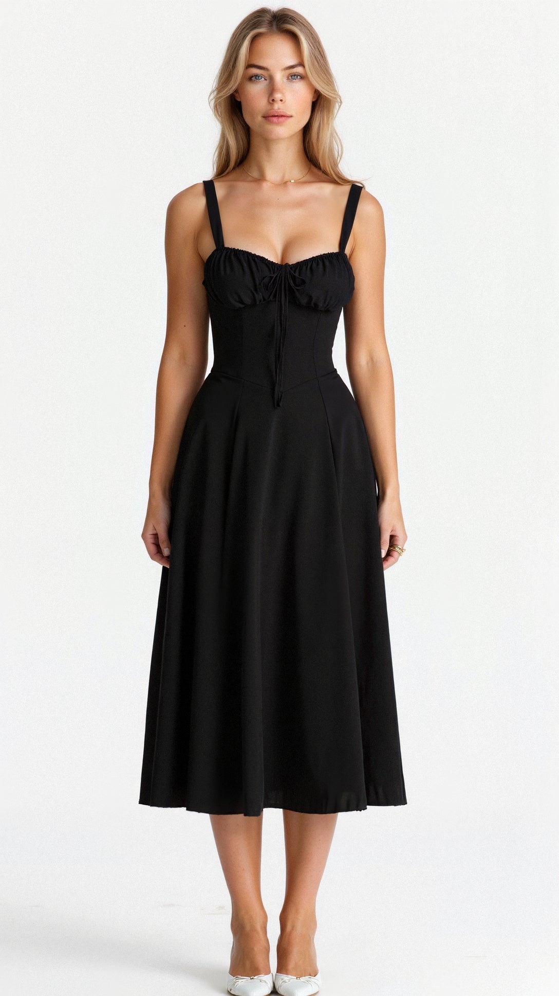 Women's Spaghetti Strap A-Line Midi Dress