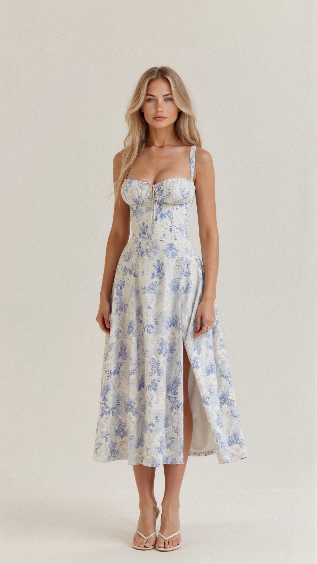 Women's Spaghetti Strap A-Line Midi Dress
