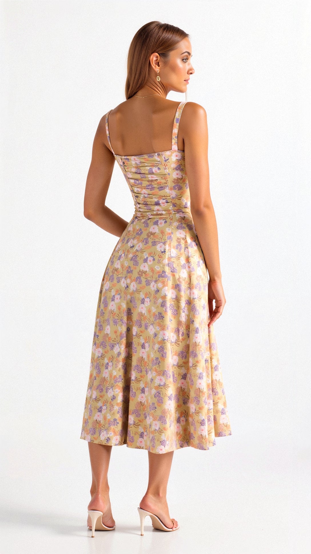 Women's Spaghetti Strap A-Line Midi Dress