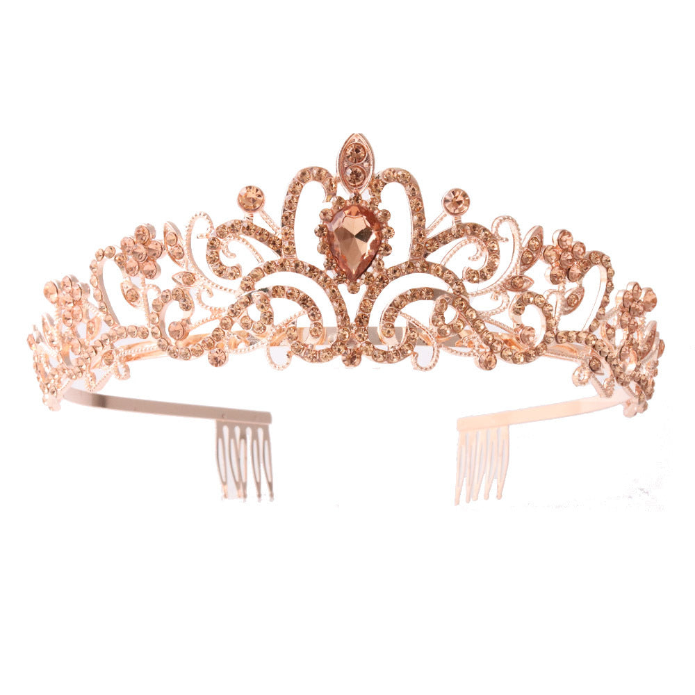 Women's Sparkling Crystal Tiara with Filigree Design Crown