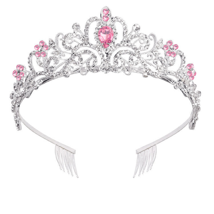 Women's Sparkling Crystal Tiara with Filigree Design Crown