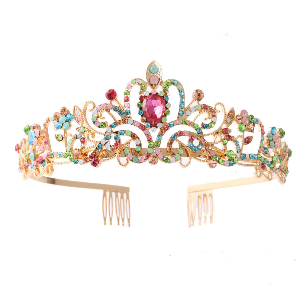 Women's Sparkling Crystal Tiara with Filigree Design Crown
