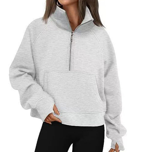 Women's Sporty High-Collar Hoodie