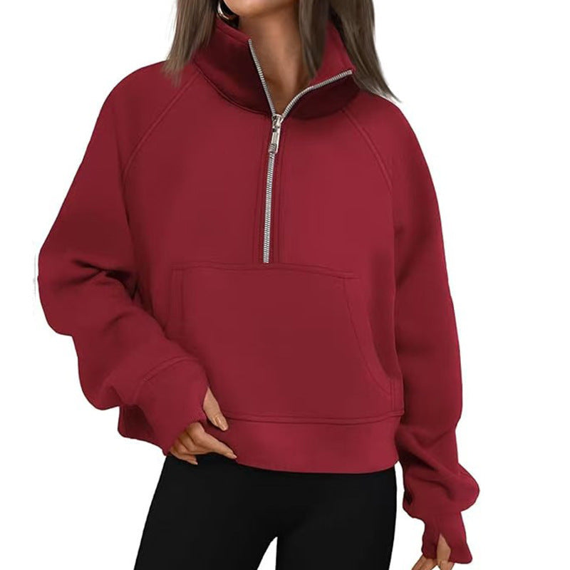 Women's Sporty High-Collar Hoodie