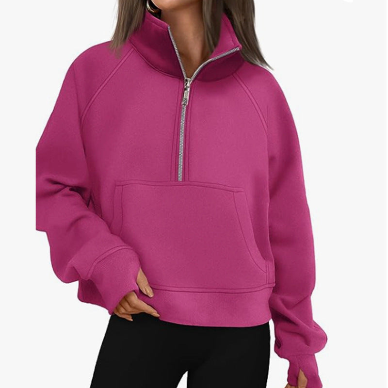Women's Sporty High-Collar Hoodie