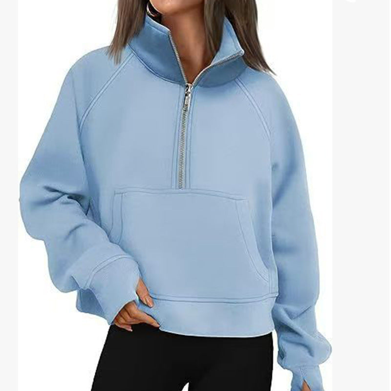 Women's Sporty High-Collar Hoodie