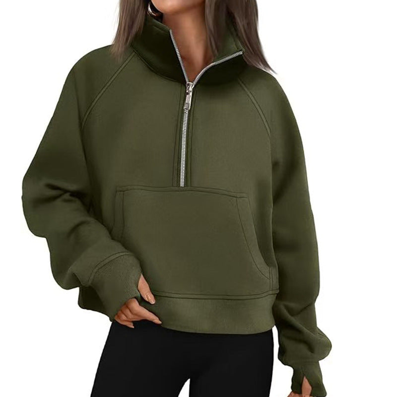 Women's Sporty High-Collar Hoodie