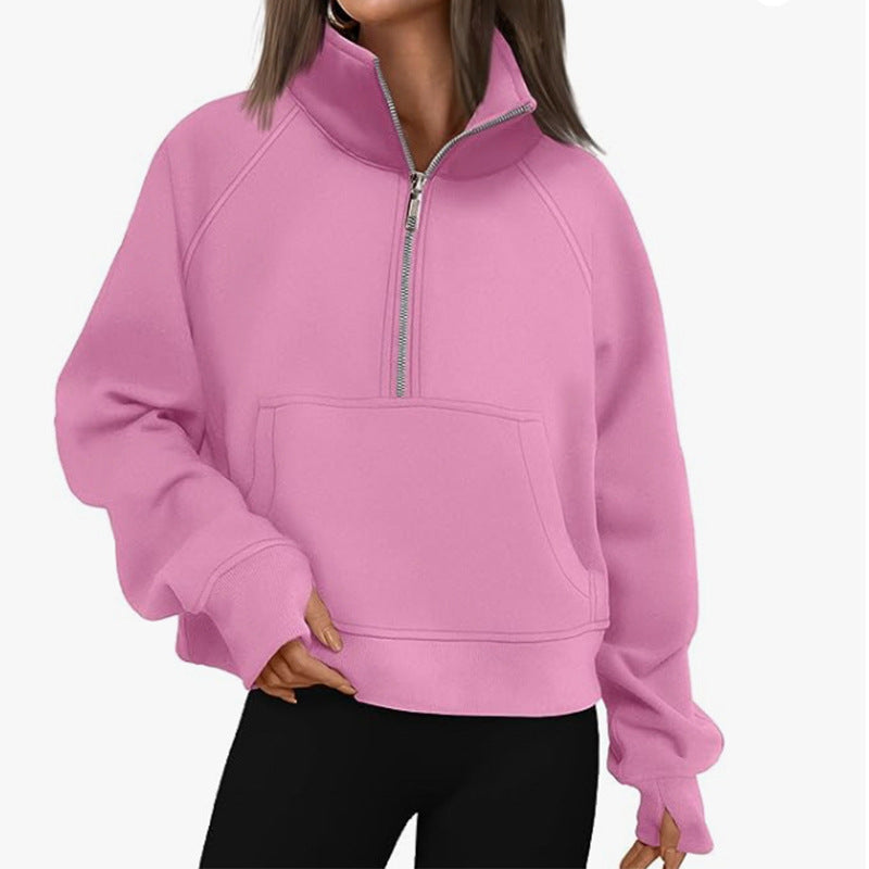 Women's Sporty High-Collar Hoodie