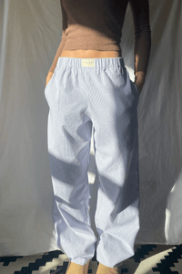 Women's Striped Lounge Pants with Elastic Waistband