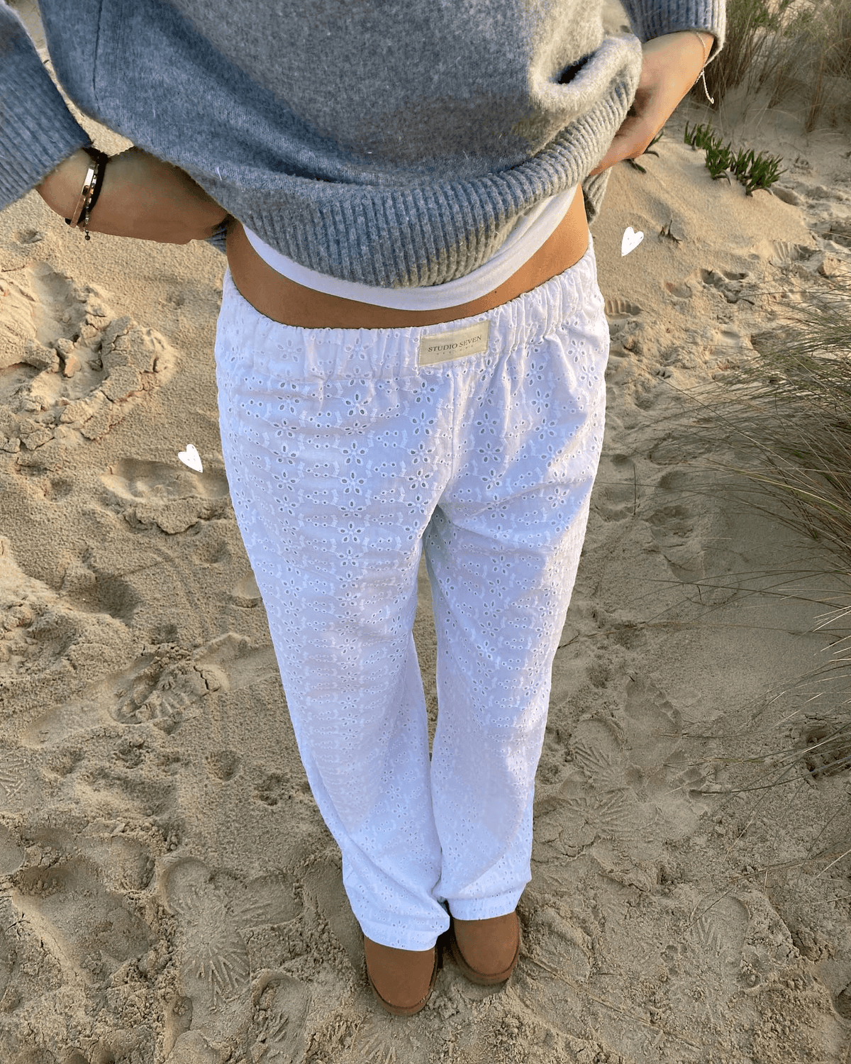 Women's Striped Lounge Pants with Elastic Waistband