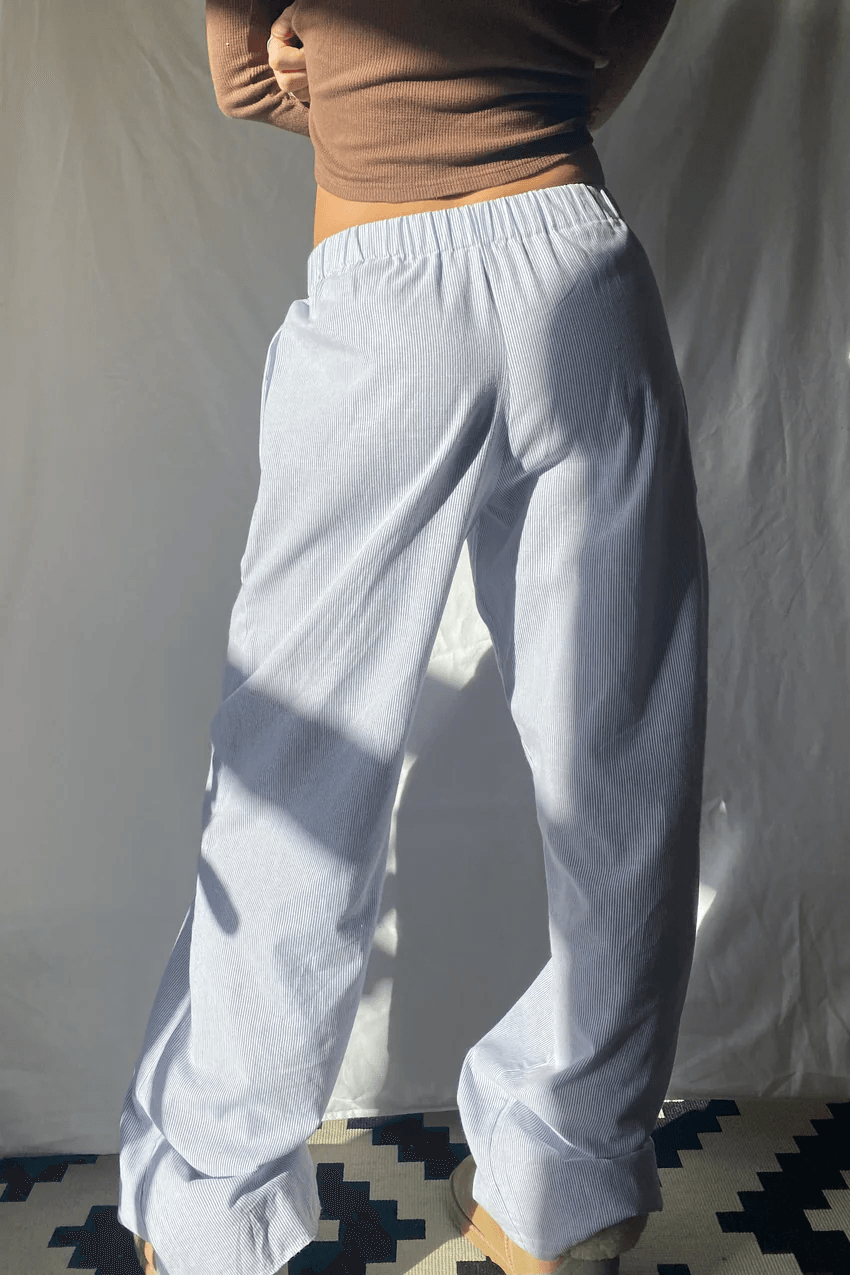 Women's Striped Lounge Pants with Elastic Waistband
