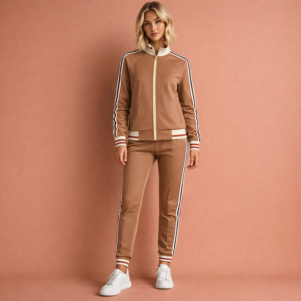 Women's Striped Tracksuit - Sporty & Comfortable